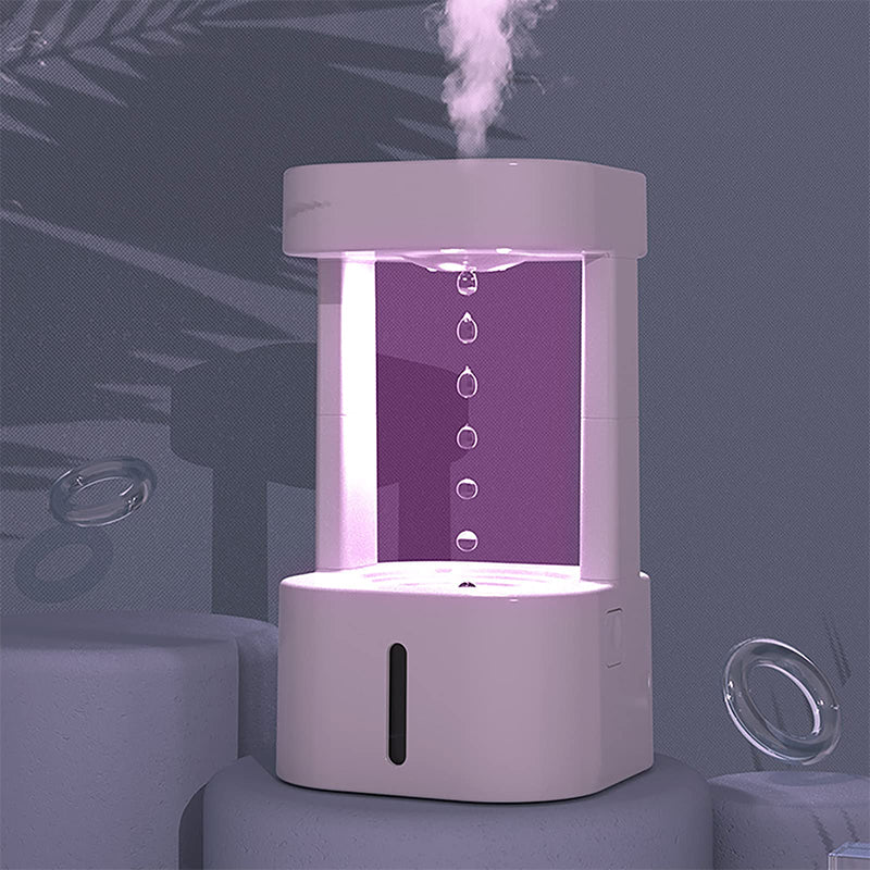 Creative Anti-Gravity Water Drop Humidifier with 580ML Tank – Quiet Bedroom & Office Mist Sprayer